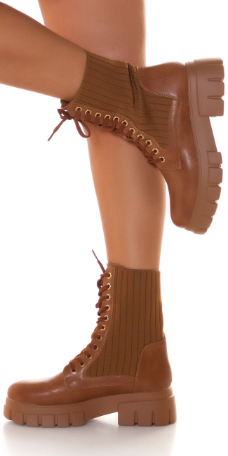 Trendy Fashionista ancle boots Brown